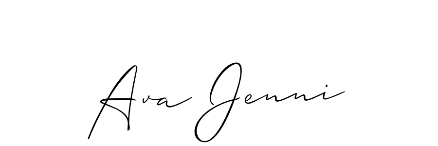 It looks lik you need a new signature style for name Ava Jenni. Design unique handwritten (Allison_Script) signature with our free signature maker in just a few clicks. Ava Jenni signature style 2 images and pictures png