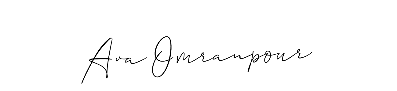 Make a beautiful signature design for name Ava Omranpour. With this signature (Allison_Script) style, you can create a handwritten signature for free. Ava Omranpour signature style 2 images and pictures png