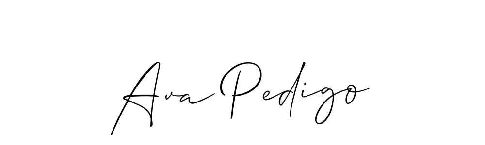 You should practise on your own different ways (Allison_Script) to write your name (Ava Pedigo) in signature. don't let someone else do it for you. Ava Pedigo signature style 2 images and pictures png