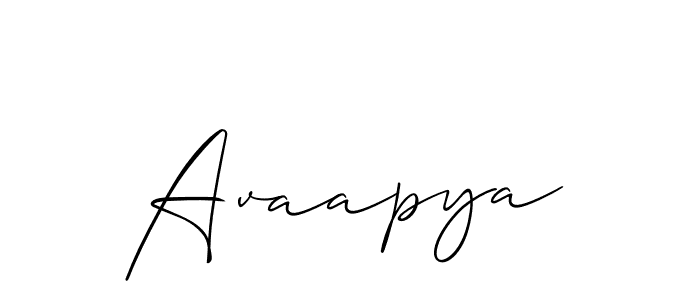 The best way (Allison_Script) to make a short signature is to pick only two or three words in your name. The name Avaapya include a total of six letters. For converting this name. Avaapya signature style 2 images and pictures png