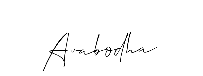 Create a beautiful signature design for name Avabodha. With this signature (Allison_Script) fonts, you can make a handwritten signature for free. Avabodha signature style 2 images and pictures png