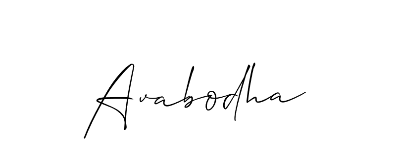 Make a beautiful signature design for name Avabodha. With this signature (Allison_Script) style, you can create a handwritten signature for free. Avabodha signature style 2 images and pictures png