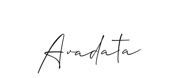 Design your own signature with our free online signature maker. With this signature software, you can create a handwritten (Allison_Script) signature for name Avadata. Avadata signature style 2 images and pictures png