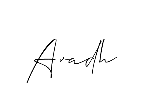 Design your own signature with our free online signature maker. With this signature software, you can create a handwritten (Allison_Script) signature for name Avadh. Avadh signature style 2 images and pictures png