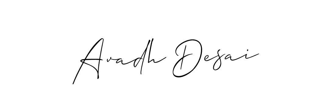 You should practise on your own different ways (Allison_Script) to write your name (Avadh Desai) in signature. don't let someone else do it for you. Avadh Desai signature style 2 images and pictures png