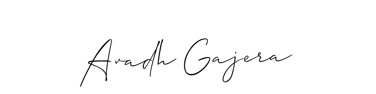 Also we have Avadh Gajera name is the best signature style. Create professional handwritten signature collection using Allison_Script autograph style. Avadh Gajera signature style 2 images and pictures png