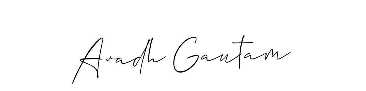 Make a short Avadh Gautam signature style. Manage your documents anywhere anytime using Allison_Script. Create and add eSignatures, submit forms, share and send files easily. Avadh Gautam signature style 2 images and pictures png