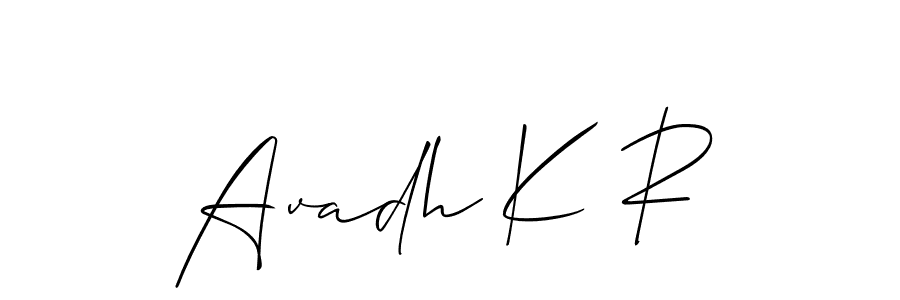 Design your own signature with our free online signature maker. With this signature software, you can create a handwritten (Allison_Script) signature for name Avadh K R. Avadh K R signature style 2 images and pictures png