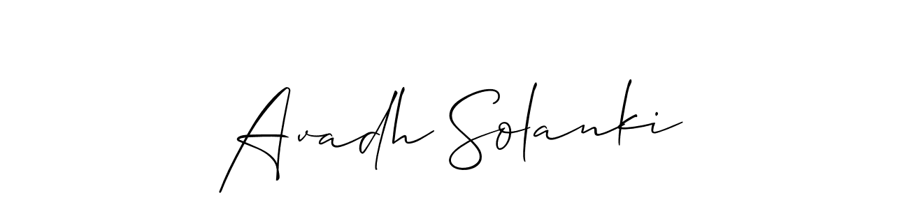 Make a beautiful signature design for name Avadh Solanki. With this signature (Allison_Script) style, you can create a handwritten signature for free. Avadh Solanki signature style 2 images and pictures png