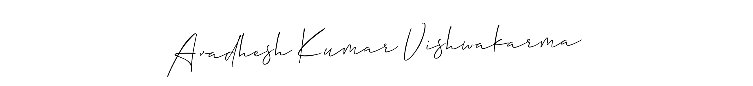 Make a beautiful signature design for name Avadhesh Kumar Vishwakarma. With this signature (Allison_Script) style, you can create a handwritten signature for free. Avadhesh Kumar Vishwakarma signature style 2 images and pictures png