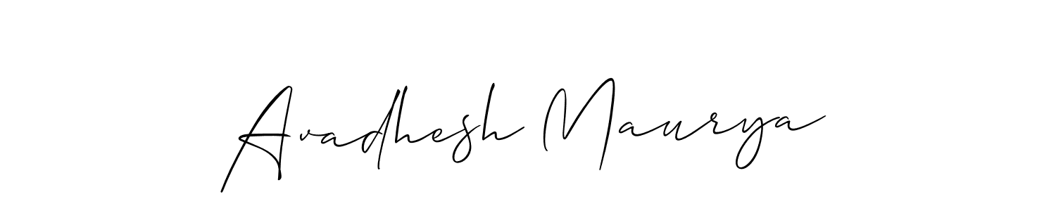 Create a beautiful signature design for name Avadhesh Maurya. With this signature (Allison_Script) fonts, you can make a handwritten signature for free. Avadhesh Maurya signature style 2 images and pictures png