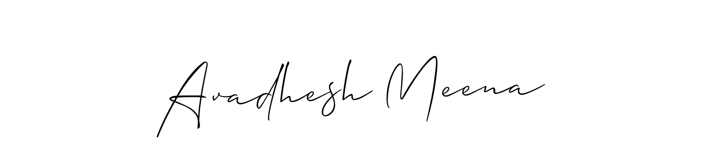 Allison_Script is a professional signature style that is perfect for those who want to add a touch of class to their signature. It is also a great choice for those who want to make their signature more unique. Get Avadhesh Meena name to fancy signature for free. Avadhesh Meena signature style 2 images and pictures png