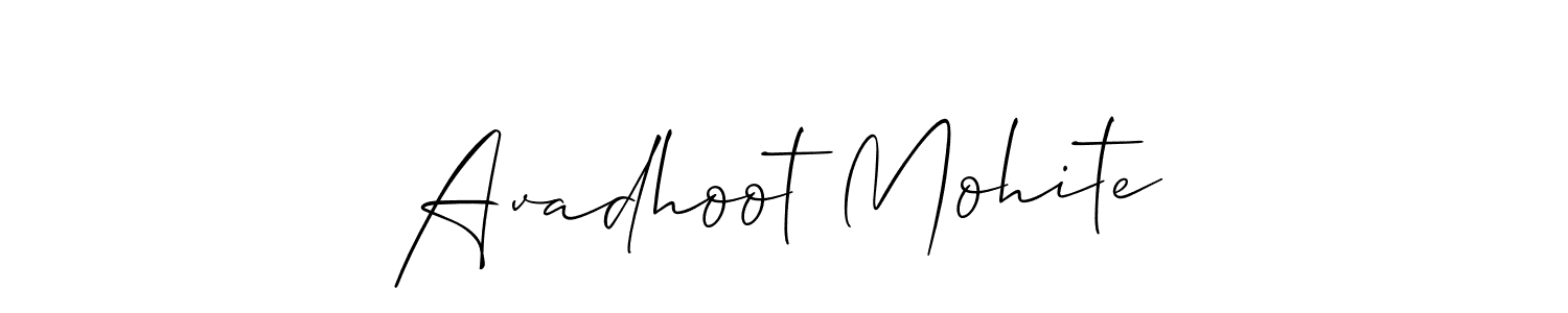 Make a short Avadhoot Mohite signature style. Manage your documents anywhere anytime using Allison_Script. Create and add eSignatures, submit forms, share and send files easily. Avadhoot Mohite signature style 2 images and pictures png