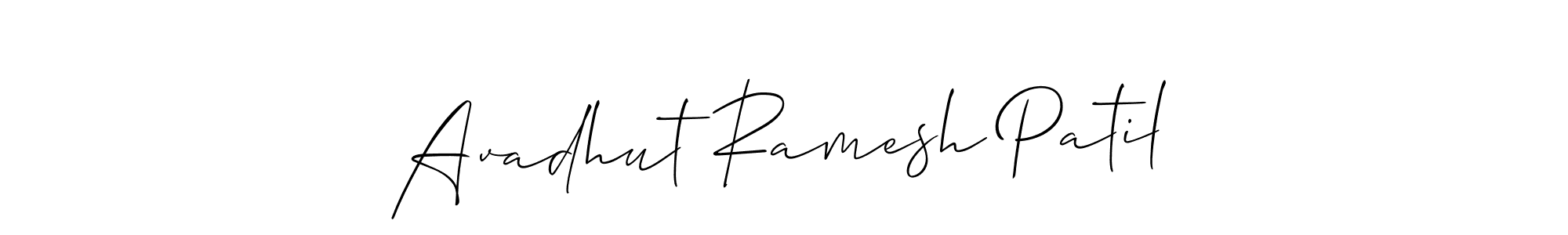 The best way (Allison_Script) to make a short signature is to pick only two or three words in your name. The name Avadhut Ramesh Patil include a total of six letters. For converting this name. Avadhut Ramesh Patil signature style 2 images and pictures png