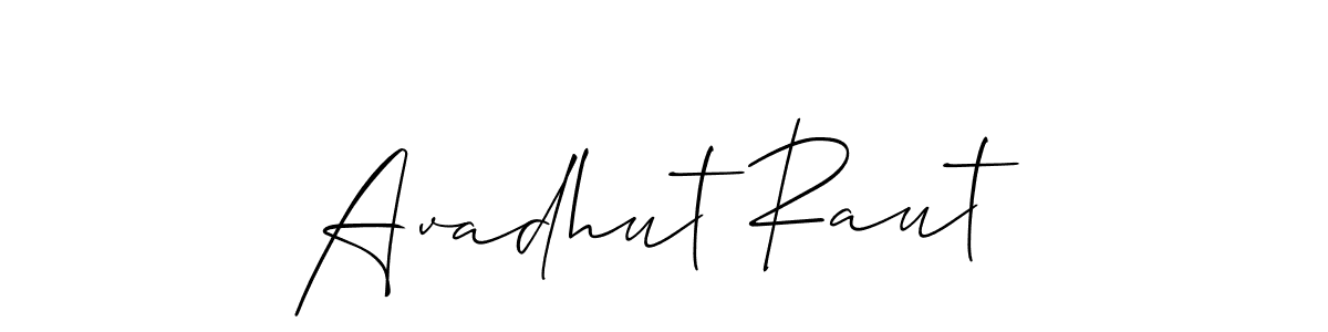 How to make Avadhut Raut signature? Allison_Script is a professional autograph style. Create handwritten signature for Avadhut Raut name. Avadhut Raut signature style 2 images and pictures png