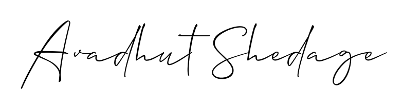 A stylish, flowing autograph style designed for name Avadhut Shedage using Allison_Script typography. Perfect for digital creative projects. Avadhut Shedage signature style 2 images and pictures png