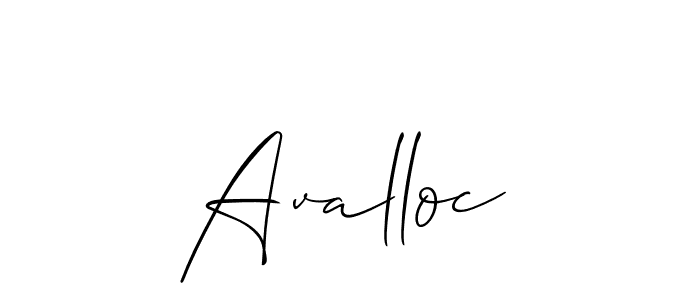 Make a beautiful signature design for name Avalloc. With this signature (Allison_Script) style, you can create a handwritten signature for free. Avalloc signature style 2 images and pictures png