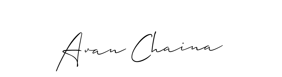 Make a beautiful signature design for name Avan Chaina. With this signature (Allison_Script) style, you can create a handwritten signature for free. Avan Chaina signature style 2 images and pictures png