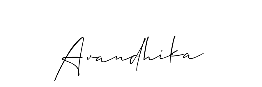 Also You can easily find your signature by using the search form. We will create Avandhika name handwritten signature images for you free of cost using Allison_Script sign style. Avandhika signature style 2 images and pictures png