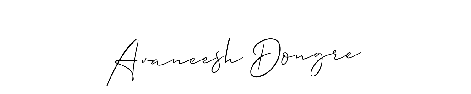 The best way (Allison_Script) to make a short signature is to pick only two or three words in your name. The name Avaneesh Dongre include a total of six letters. For converting this name. Avaneesh Dongre signature style 2 images and pictures png