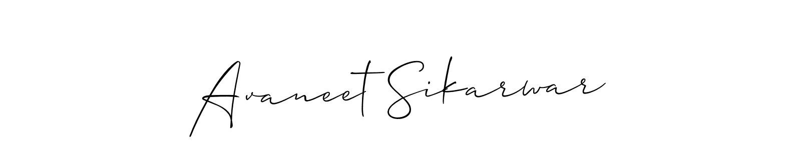 Design your own signature with our free online signature maker. With this signature software, you can create a handwritten (Allison_Script) signature for name Avaneet Sikarwar. Avaneet Sikarwar signature style 2 images and pictures png