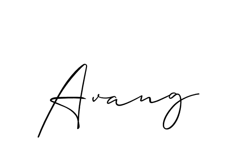 Make a beautiful signature design for name Avang. With this signature (Allison_Script) style, you can create a handwritten signature for free. Avang signature style 2 images and pictures png
