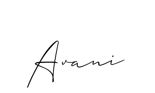 if you are searching for the best signature style for your name Avani. so please give up your signature search. here we have designed multiple signature styles  using Allison_Script. Avani signature style 2 images and pictures png