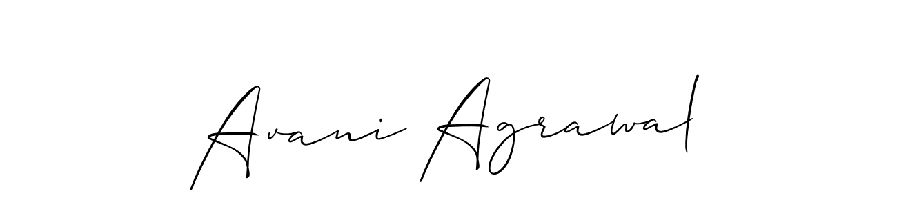 Create a beautiful signature design for name Avani Agrawal. With this signature (Allison_Script) fonts, you can make a handwritten signature for free. Avani Agrawal signature style 2 images and pictures png