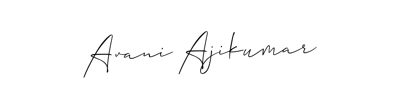 You should practise on your own different ways (Allison_Script) to write your name (Avani Ajikumar) in signature. don't let someone else do it for you. Avani Ajikumar signature style 2 images and pictures png