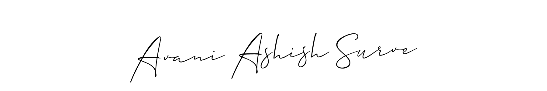 Similarly Allison_Script is the best handwritten signature design. Signature creator online .You can use it as an online autograph creator for name Avani Ashish Surve. Avani Ashish Surve signature style 2 images and pictures png