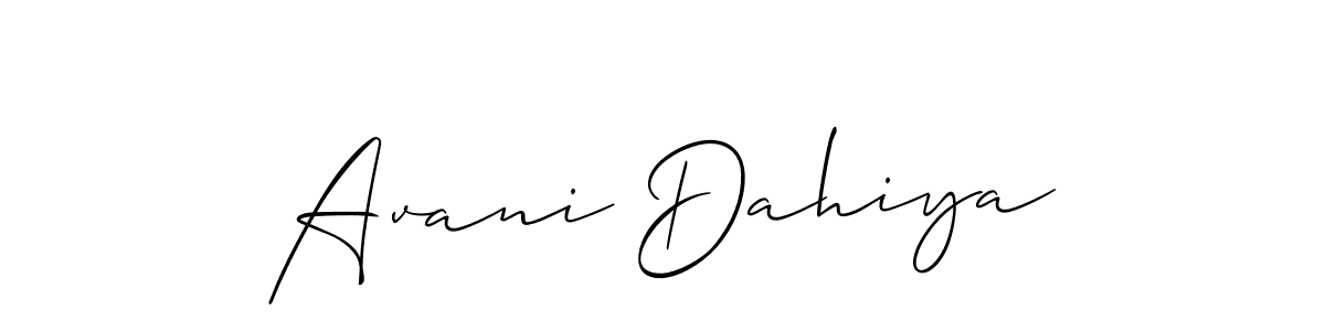 Also we have Avani Dahiya name is the best signature style. Create professional handwritten signature collection using Allison_Script autograph style. Avani Dahiya signature style 2 images and pictures png