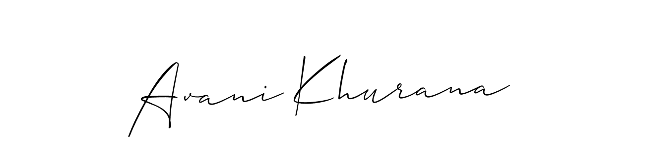 It looks lik you need a new signature style for name Avani Khurana. Design unique handwritten (Allison_Script) signature with our free signature maker in just a few clicks. Avani Khurana signature style 2 images and pictures png