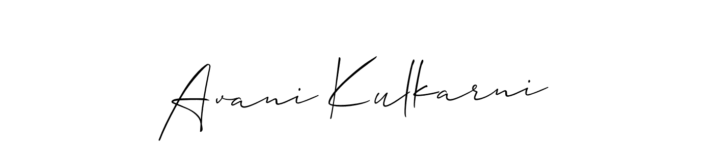 How to make Avani Kulkarni signature? Allison_Script is a professional autograph style. Create handwritten signature for Avani Kulkarni name. Avani Kulkarni signature style 2 images and pictures png