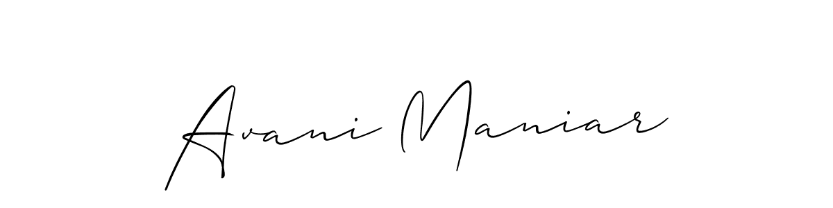 Design your own signature with our free online signature maker. With this signature software, you can create a handwritten (Allison_Script) signature for name Avani Maniar. Avani Maniar signature style 2 images and pictures png