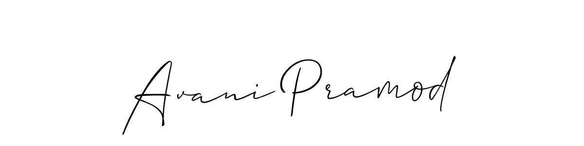 Also we have Avani Pramod name is the best signature style. Create professional handwritten signature collection using Allison_Script autograph style. Avani Pramod signature style 2 images and pictures png