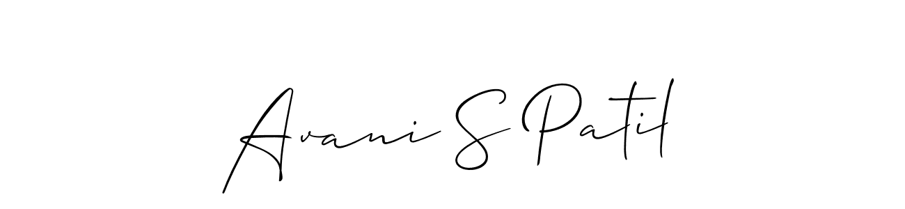 How to make Avani S Patil name signature. Use Allison_Script style for creating short signs online. This is the latest handwritten sign. Avani S Patil signature style 2 images and pictures png