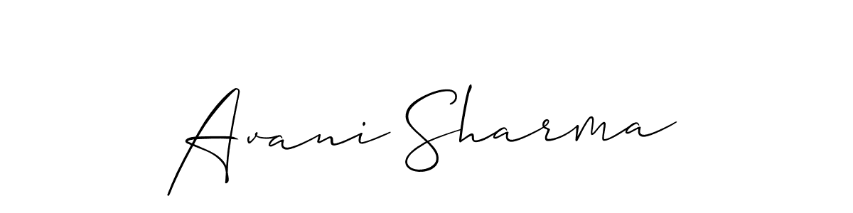 if you are searching for the best signature style for your name Avani Sharma. so please give up your signature search. here we have designed multiple signature styles  using Allison_Script. Avani Sharma signature style 2 images and pictures png