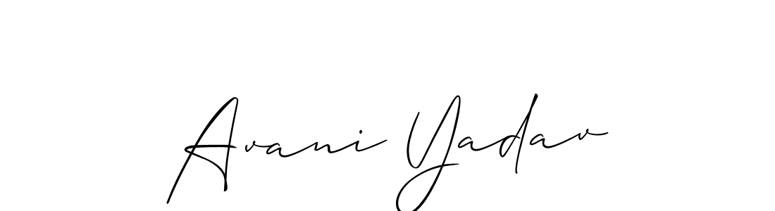 It looks lik you need a new signature style for name Avani Yadav. Design unique handwritten (Allison_Script) signature with our free signature maker in just a few clicks. Avani Yadav signature style 2 images and pictures png
