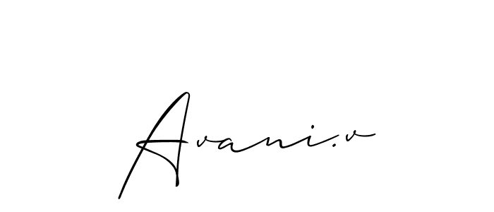Similarly Allison_Script is the best handwritten signature design. Signature creator online .You can use it as an online autograph creator for name Avani.v. Avani.v signature style 2 images and pictures png