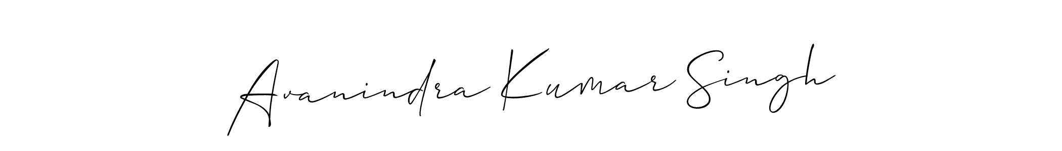 The best way (Allison_Script) to make a short signature is to pick only two or three words in your name. The name Avanindra Kumar Singh include a total of six letters. For converting this name. Avanindra Kumar Singh signature style 2 images and pictures png
