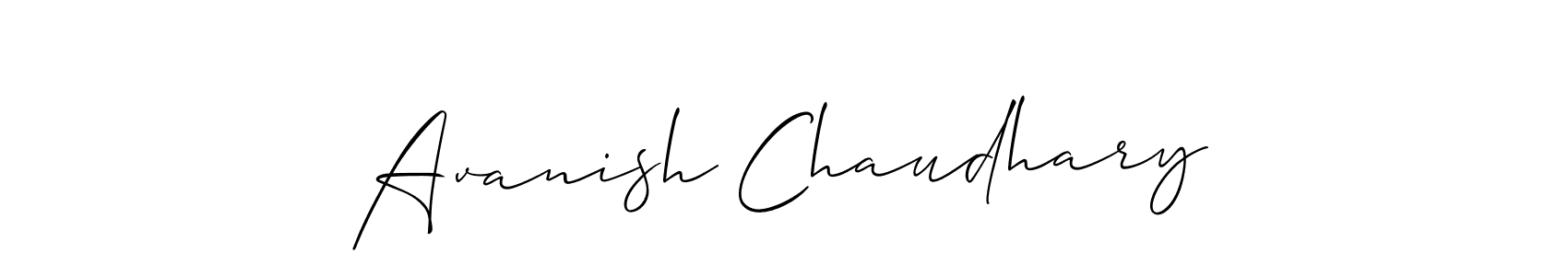 Use a signature maker to create a handwritten signature online. With this signature software, you can design (Allison_Script) your own signature for name Avanish Chaudhary. Avanish Chaudhary signature style 2 images and pictures png