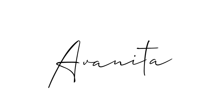 How to make Avanita name signature. Use Allison_Script style for creating short signs online. This is the latest handwritten sign. Avanita signature style 2 images and pictures png