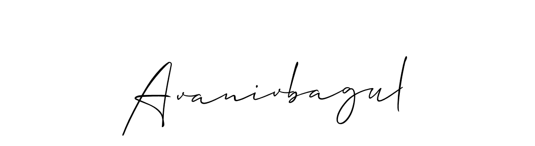 The best way (Allison_Script) to make a short signature is to pick only two or three words in your name. The name Avanivbagul include a total of six letters. For converting this name. Avanivbagul signature style 2 images and pictures png