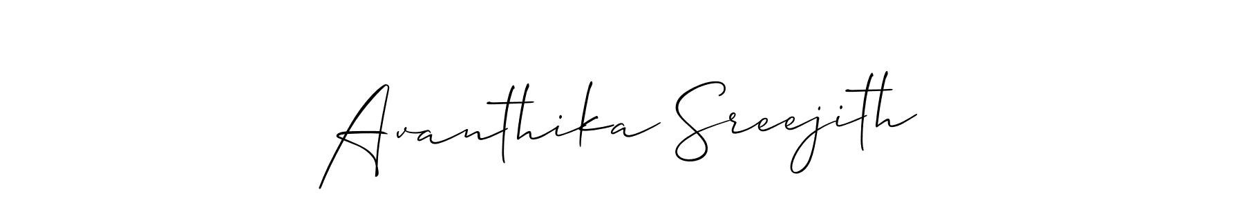 How to make Avanthika Sreejith signature? Allison_Script is a professional autograph style. Create handwritten signature for Avanthika Sreejith name. Avanthika Sreejith signature style 2 images and pictures png