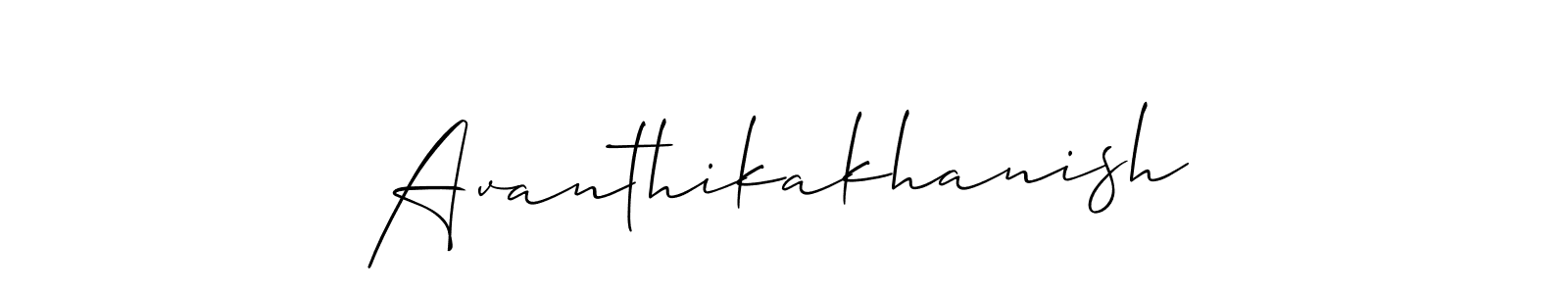 It looks lik you need a new signature style for name Avanthikakhanish. Design unique handwritten (Allison_Script) signature with our free signature maker in just a few clicks. Avanthikakhanish signature style 2 images and pictures png