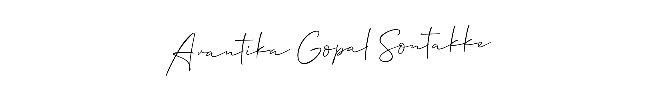 Create a beautiful signature design for name Avantika Gopal Sontakke. With this signature (Allison_Script) fonts, you can make a handwritten signature for free. Avantika Gopal Sontakke signature style 2 images and pictures png