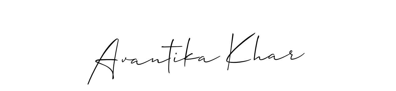 Make a short Avantika Khar signature style. Manage your documents anywhere anytime using Allison_Script. Create and add eSignatures, submit forms, share and send files easily. Avantika Khar signature style 2 images and pictures png