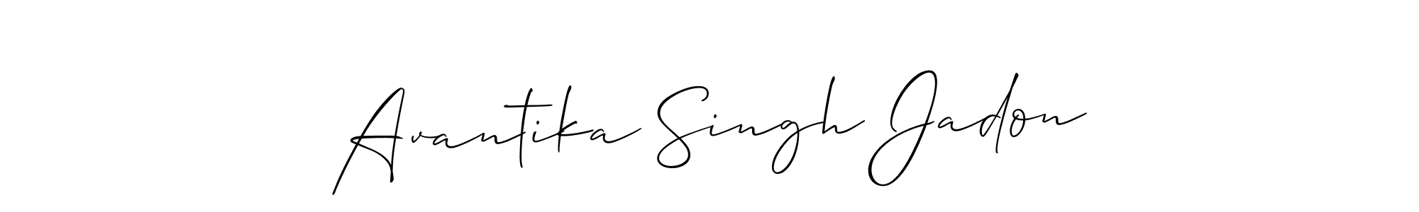 This is the best signature style for the Avantika Singh Jadon name. Also you like these signature font (Allison_Script). Mix name signature. Avantika Singh Jadon signature style 2 images and pictures png