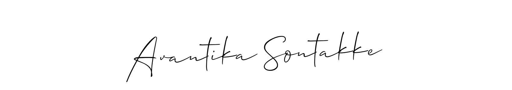 if you are searching for the best signature style for your name Avantika Sontakke. so please give up your signature search. here we have designed multiple signature styles  using Allison_Script. Avantika Sontakke signature style 2 images and pictures png