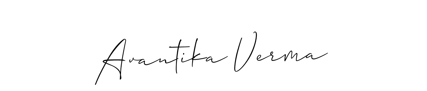 How to make Avantika Verma name signature. Use Allison_Script style for creating short signs online. This is the latest handwritten sign. Avantika Verma signature style 2 images and pictures png